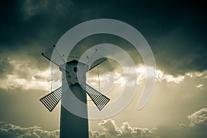Historical windmill lighthouse in Swinoujscie, Poland photo